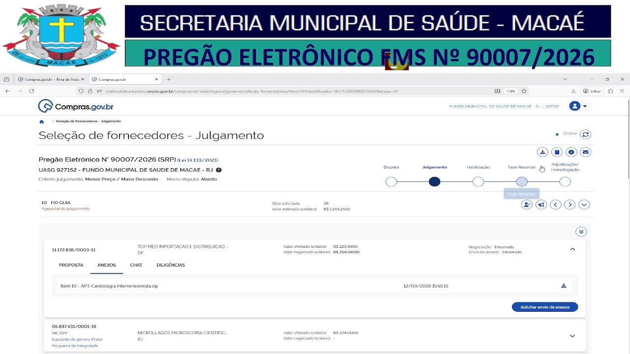 PREG&Atilde;O ELETR&Ocirc;NICO (SRP) FMS N.&ordm; 90009/2026