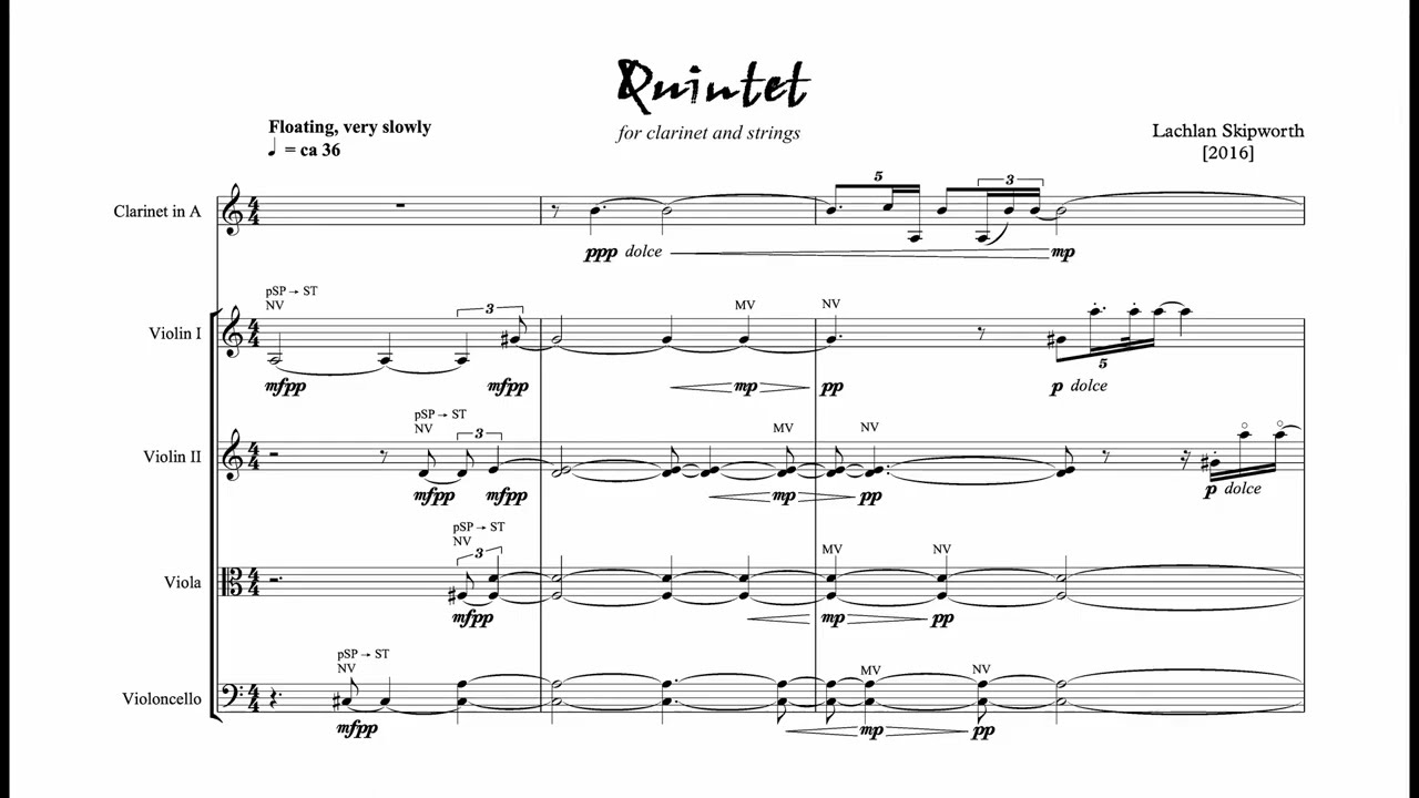 Lachlan Skipworth - Clarinet Quintet (score video) #clarinet #quintet