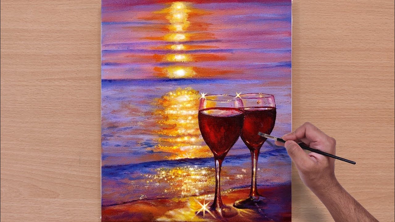 Atmospheric Sunset 2 / Acrylic / STEP BY STEP #7