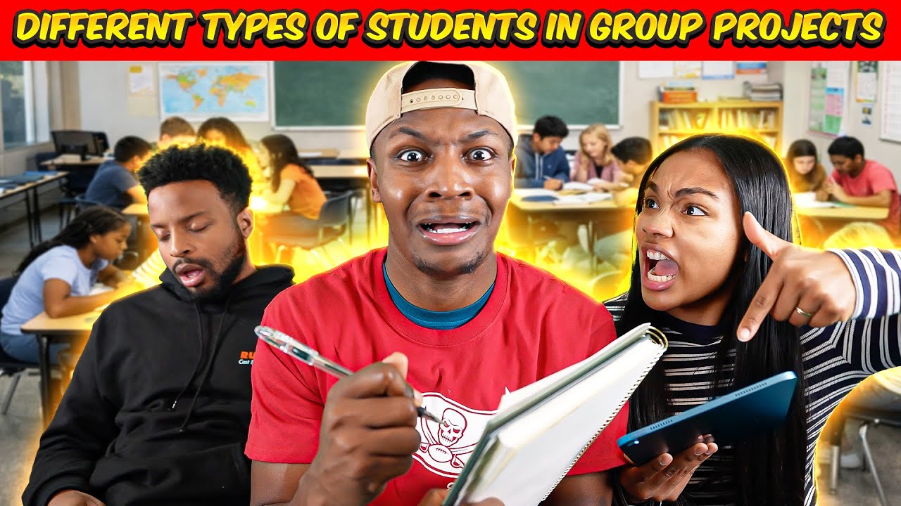 Different types of Students in Group Projects at School 