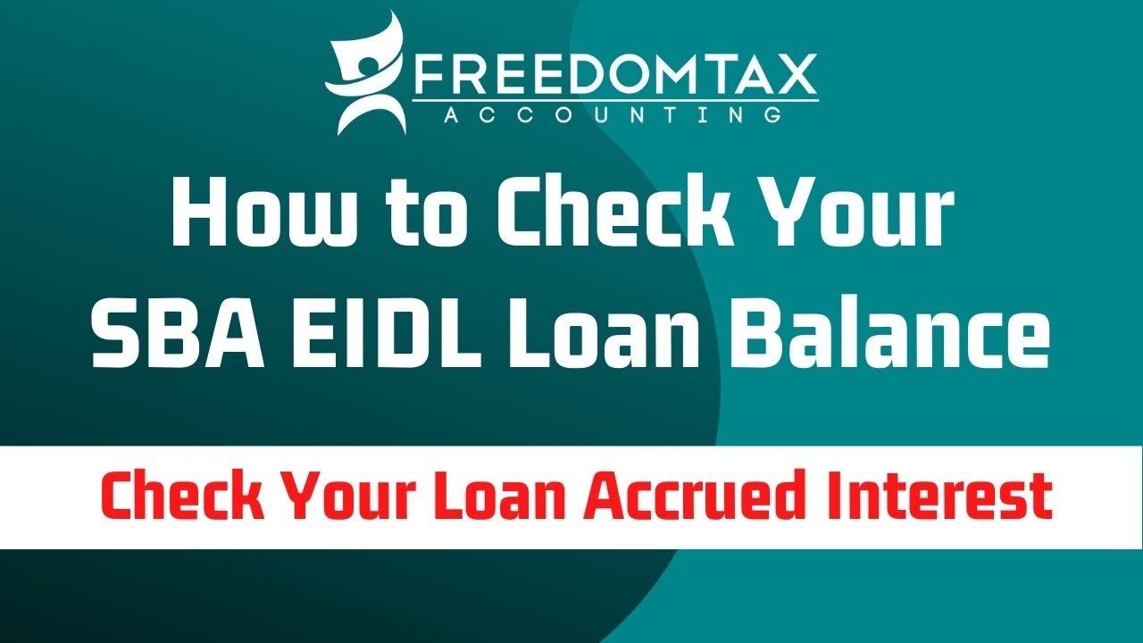 How to Check Your SBA EIDL Loan Balance | Good to Know The Amount of Interest the EIDL is Accruing