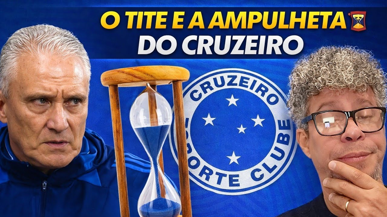 Tite e a ampulheta do Cruzeiro.