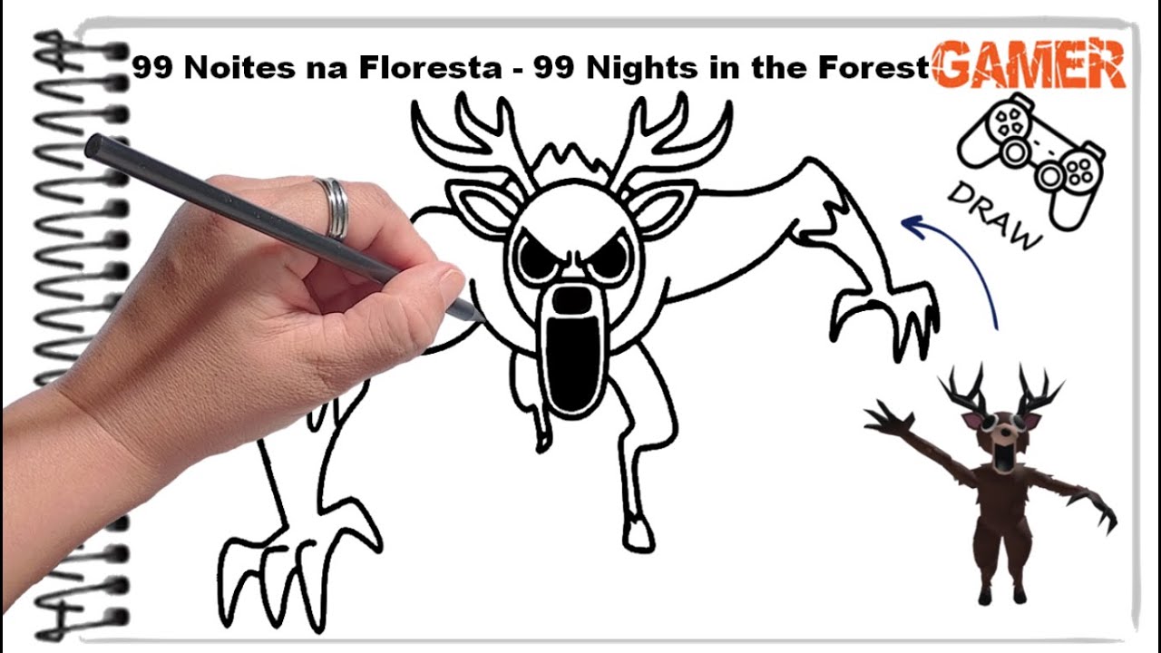Como Desenhar o Cervo 99 Noites na Floresta - How to Draw DEER from 99 Nights in the Forest - ROBLOX