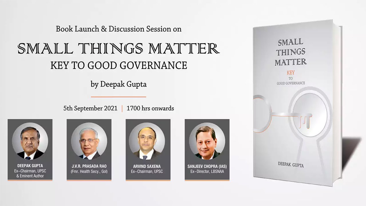 Book Launch & Discussion Session on 'SMALL THINGS MATTER'