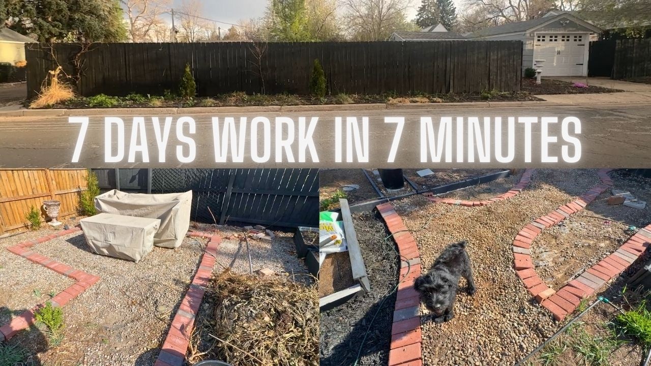 7 Days of Garden Chores in 7 Minutes (Creating Brick Garden Beds, Fence Staining, & Pathway Work)