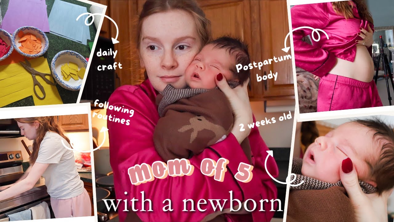 Day In the Life With a Newborn | Stay at home mom with 5 kids 7 and under | postpartum body update