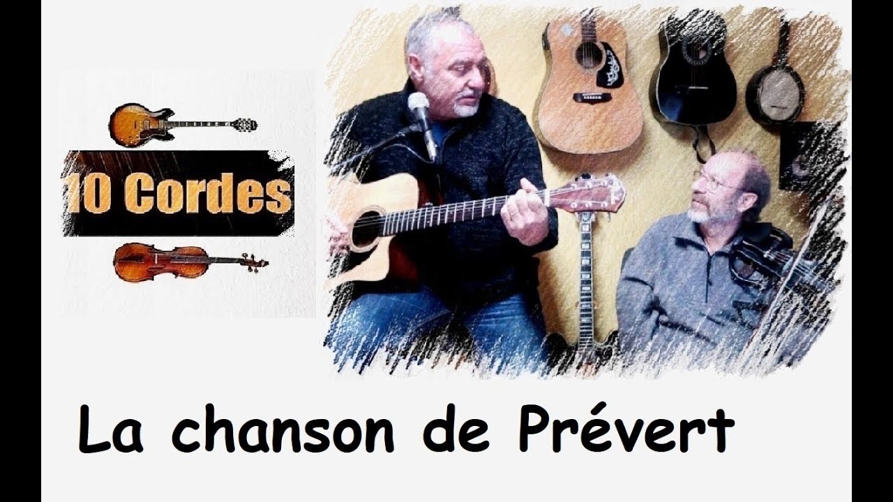 10 cordes - La chanson de Prevert- guitare violon cover + partitions