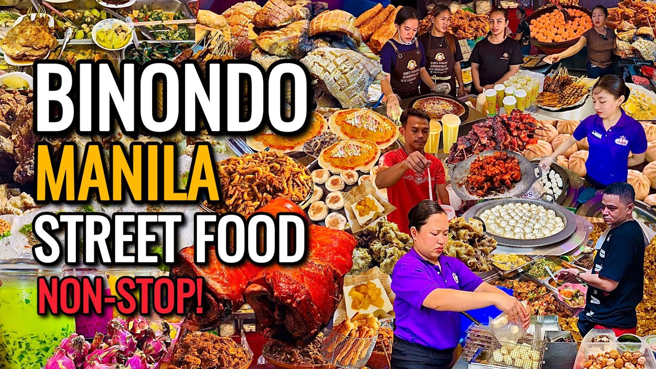 NON-STOP STREET FOOD PHILIPPINES in BINONDO Manila |  World’s OLDEST Chinatown Food Tour Marathon! 