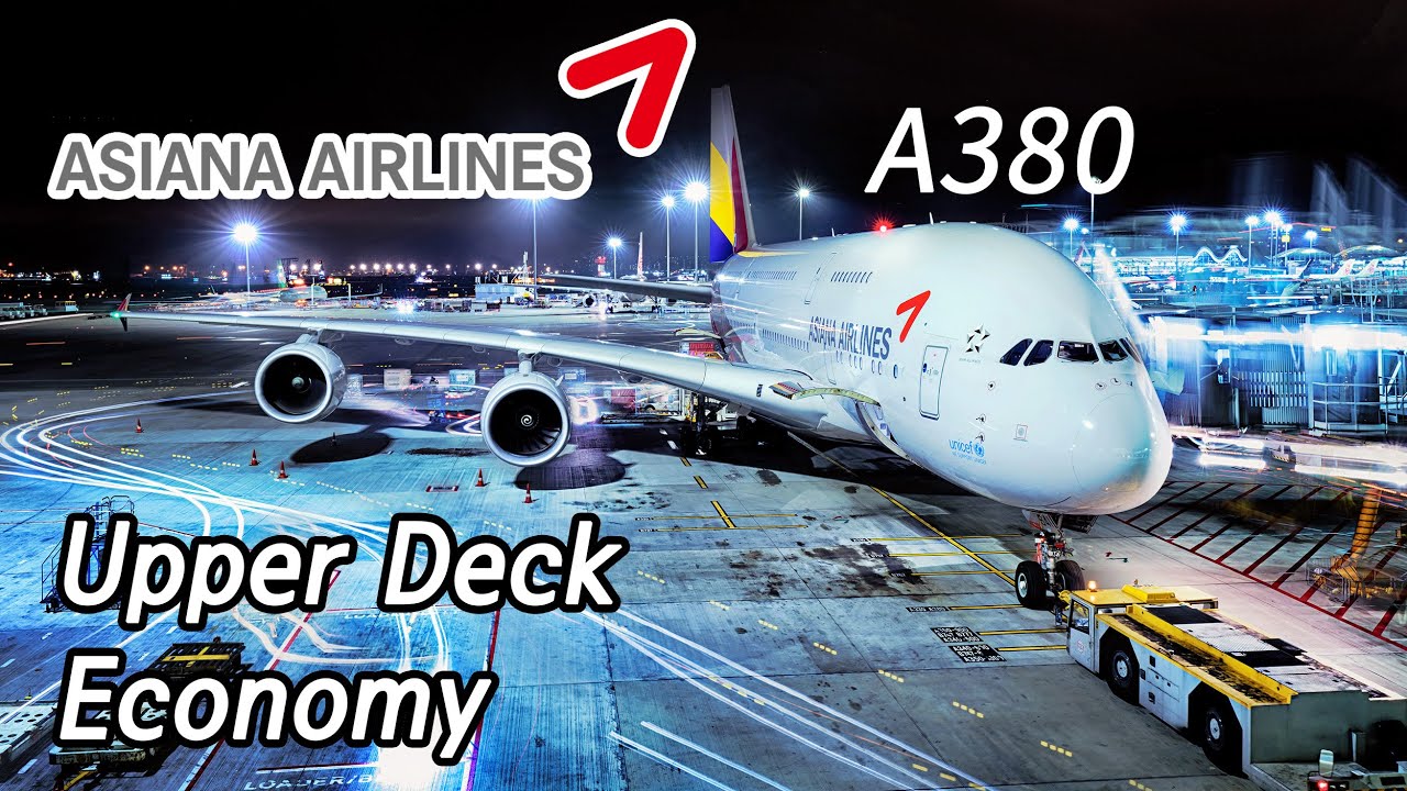 Asiana Airlines A380 UPPER DECK Economy Class | Seoul Incheon to Hong Kong