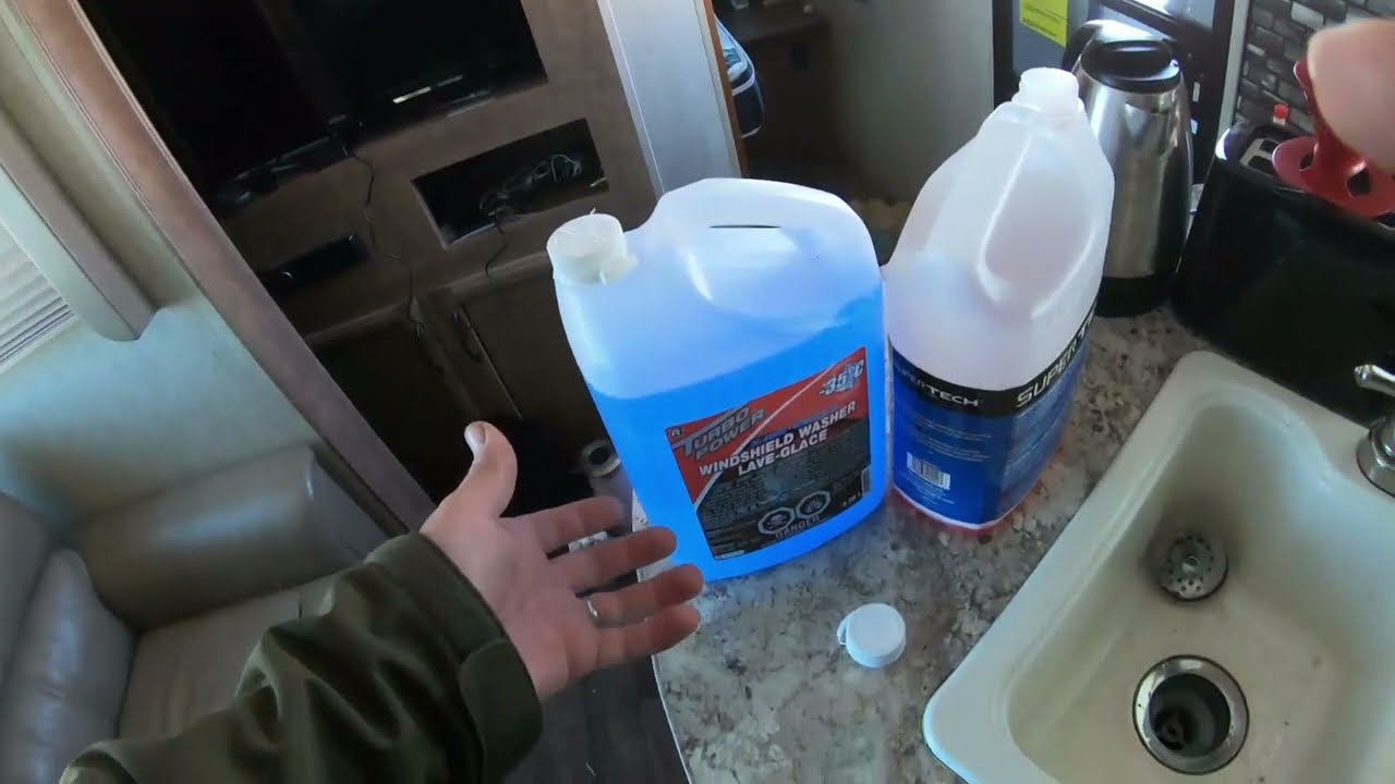Winterizing A RV With Windshield Washer Fluid 