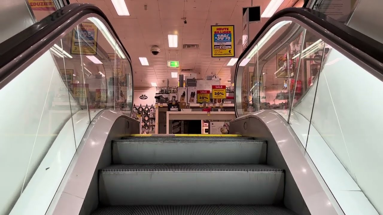 Stuttgart, Germany. 14x Escalator ride (Classic 1972 Rheinstahl) at Galeria Kaufhof Eberhardstraße