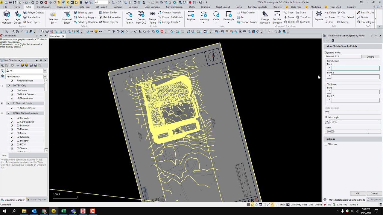 Transforming a TBC Site to a new Coordinate System
