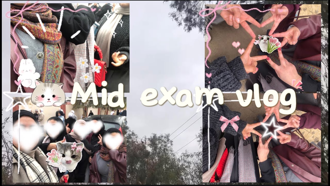 Mid exam vlog🤏🏻🫧||امتحانات نصف السنه سادس علمي 🌚👍🏻||#vlog ||صديقات،اكل ،سوالف 😼