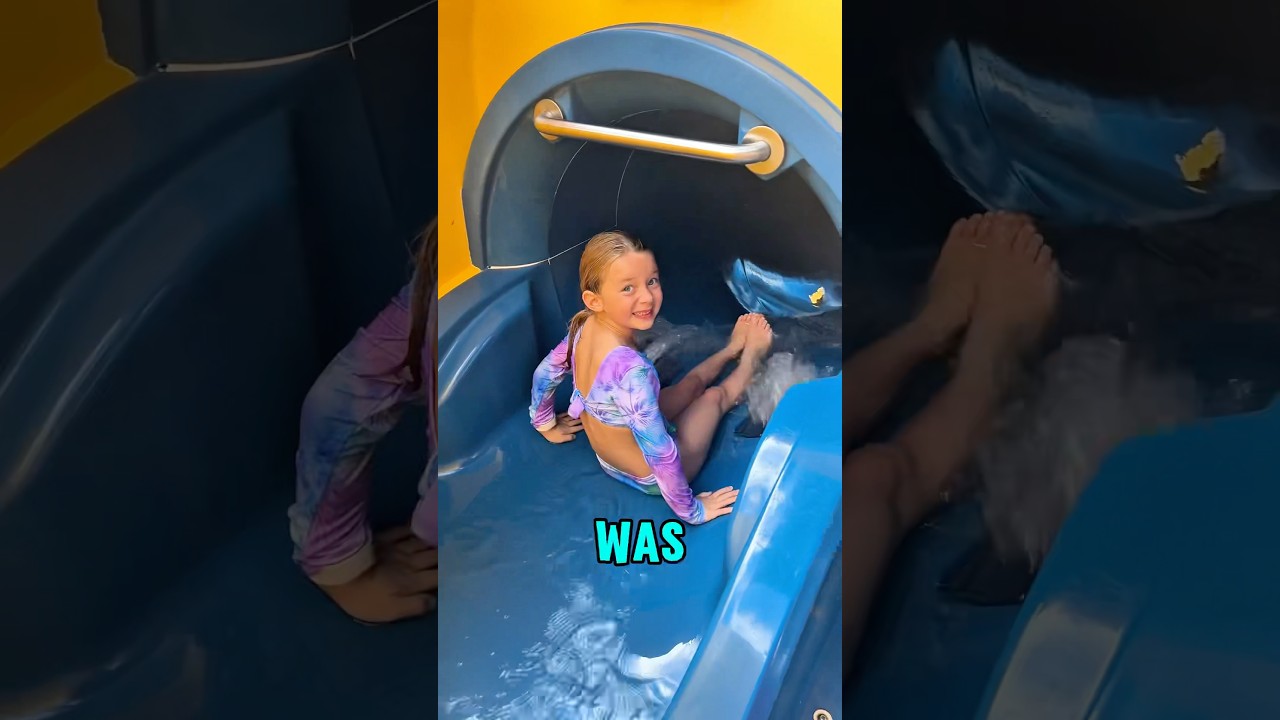 Going down the biggest waterslide at Disneyland!