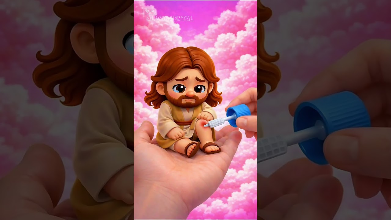 &ldquo;Cute little Jesus with a sore knee!😭💔 #jesus #amojesus #amen