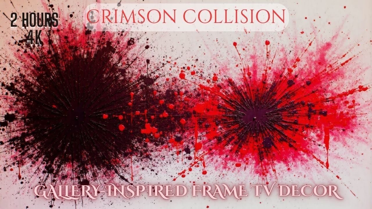 Samsung Frame TV Art | Crimson Collision – Modern Abstract Explosion | 4K UHD | 2 Hours