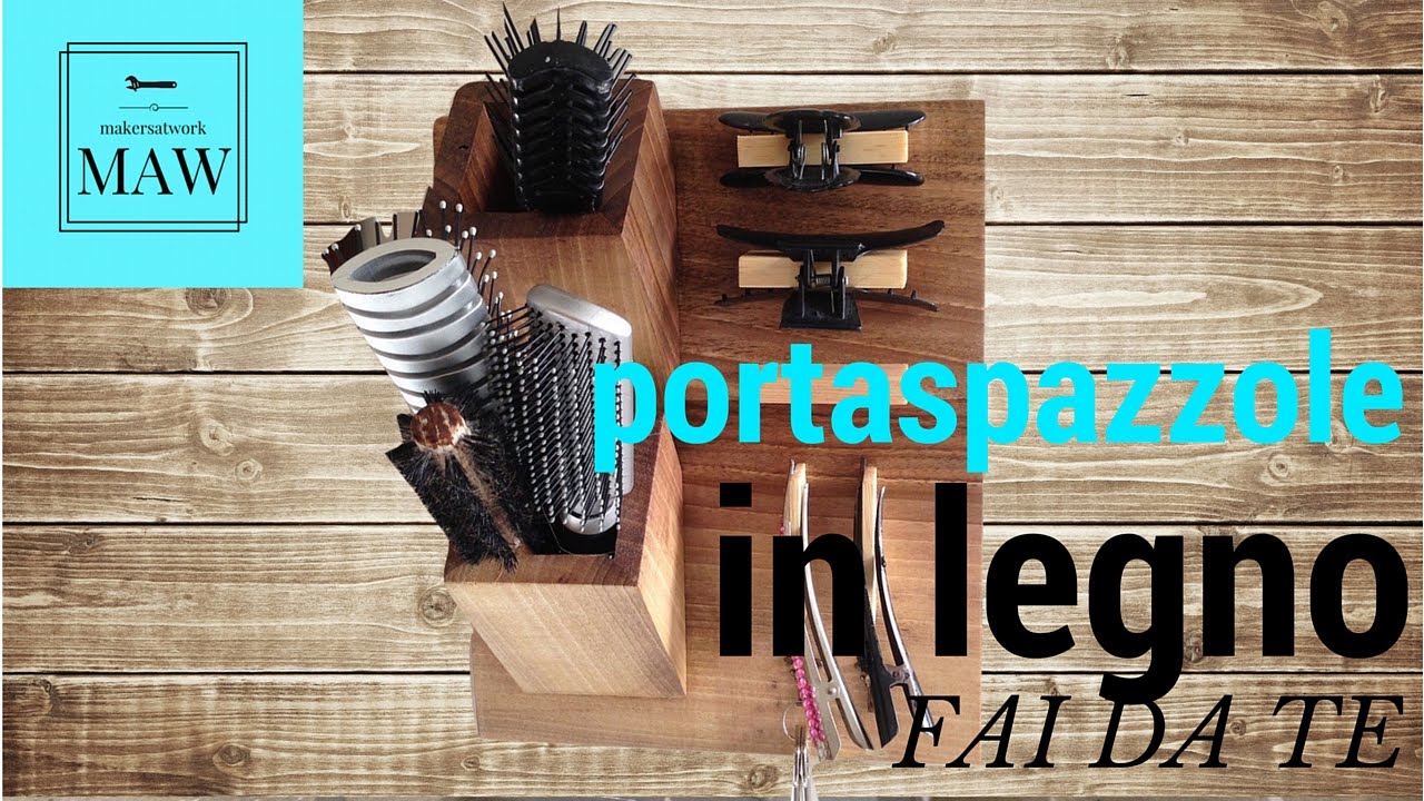 Fai da te - Porta spazzole in legno di noce e pino