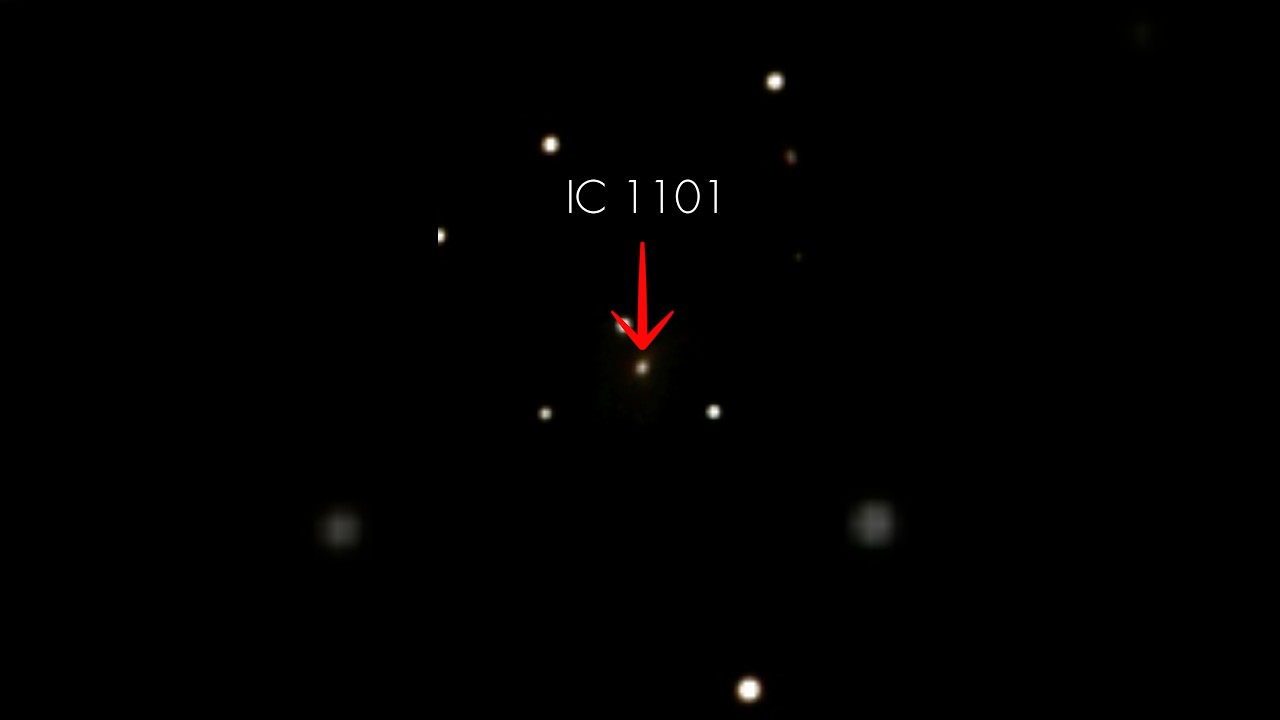 I captured the largest galaxy IC 1101 using my telescope #shorts #space #astrophotography #galaxy