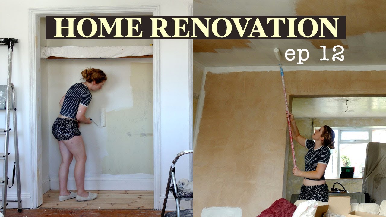 HOME RENOVATION UK EP 12 • finally painting the living room & painting built-in wardrobes!