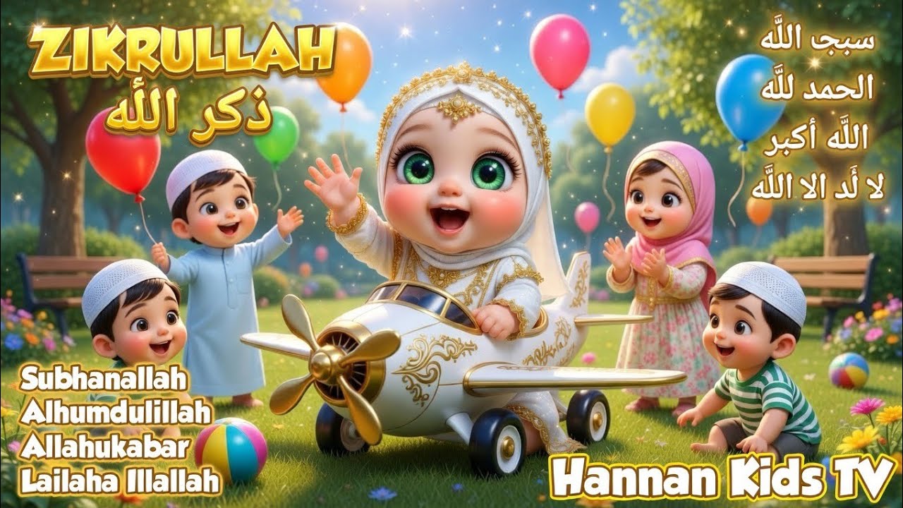 Zikrullah Lullaby 🕌 | Alhamdulillah Subhanallah Allahu Akbar | Islamic Nasheed | Hannan Kids TV