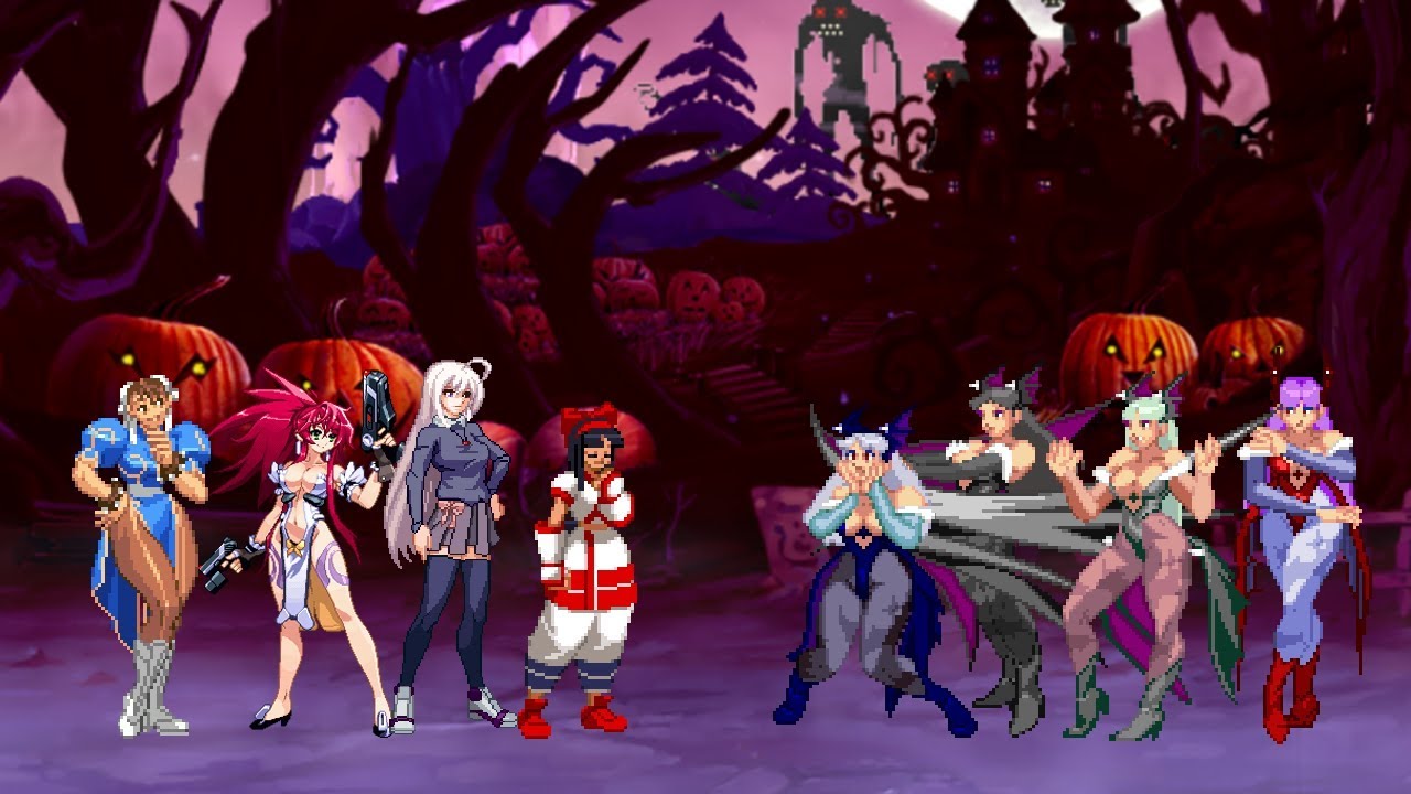 MUGEN Street Fighter: Chun Li Team VS Morrigan Aensland Team