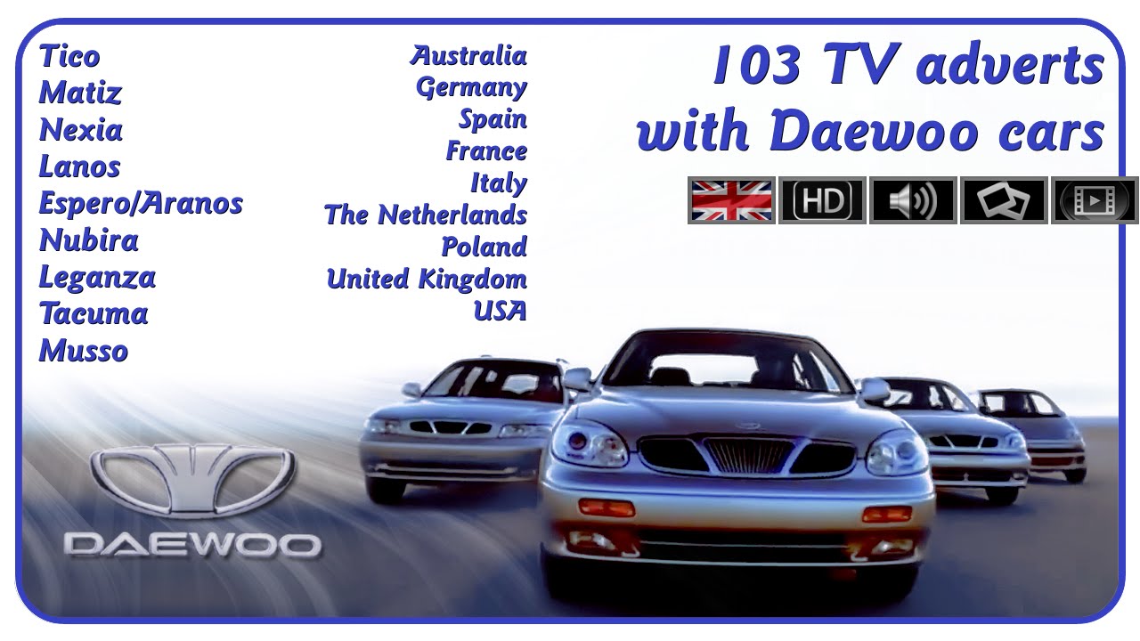 ☾ENG☽ 103 TV adverts with Daewoo from Europe, Australia and the USA! (1994-02)