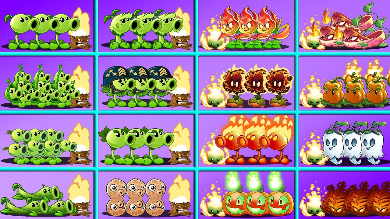 All PEA & Torchwood vs FIRE & MINT Battlez - Who Will Win? - PvZ 2 Plant vs Plant