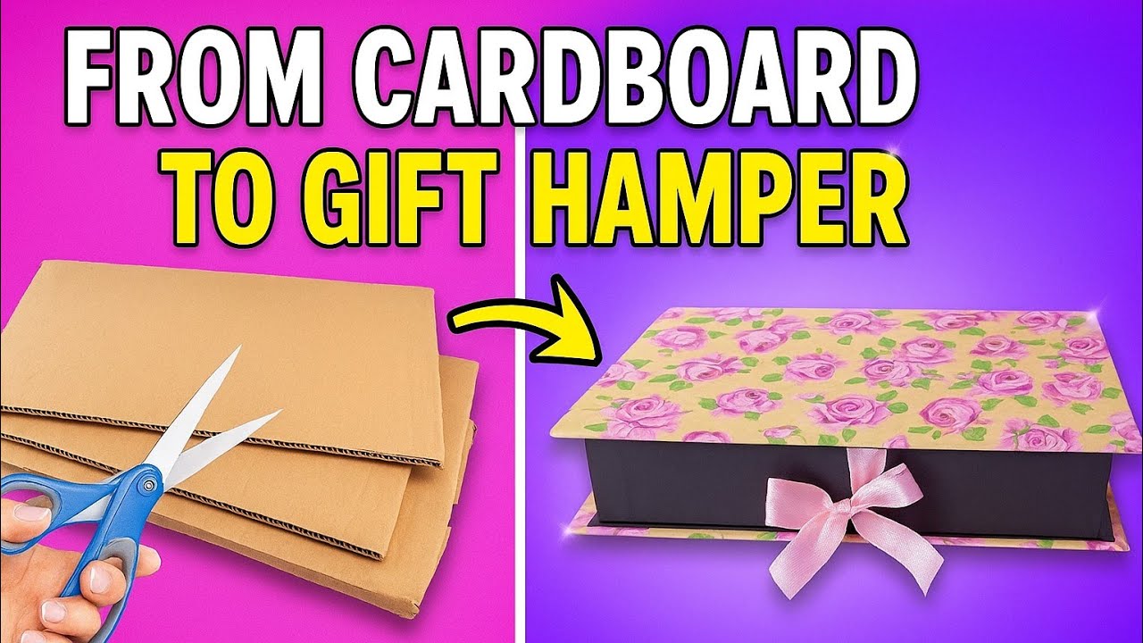 DIY Cardboard Hamper Box | Easy & Beautiful Handmade Gift Idea 🎁✨