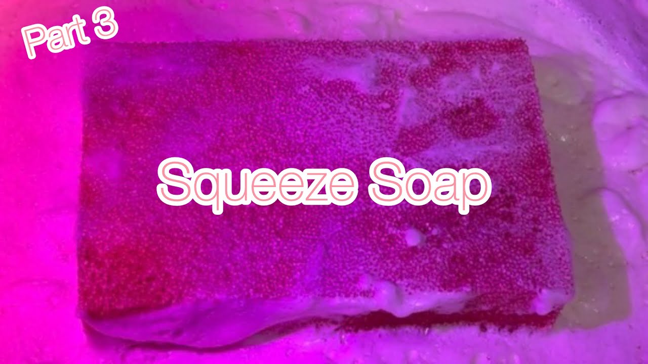 Squeeze Cool Pink Soap🩷💖💜Part 3 #soapasmr #soaplove #squeezesoap #mon_eymy_asmr 