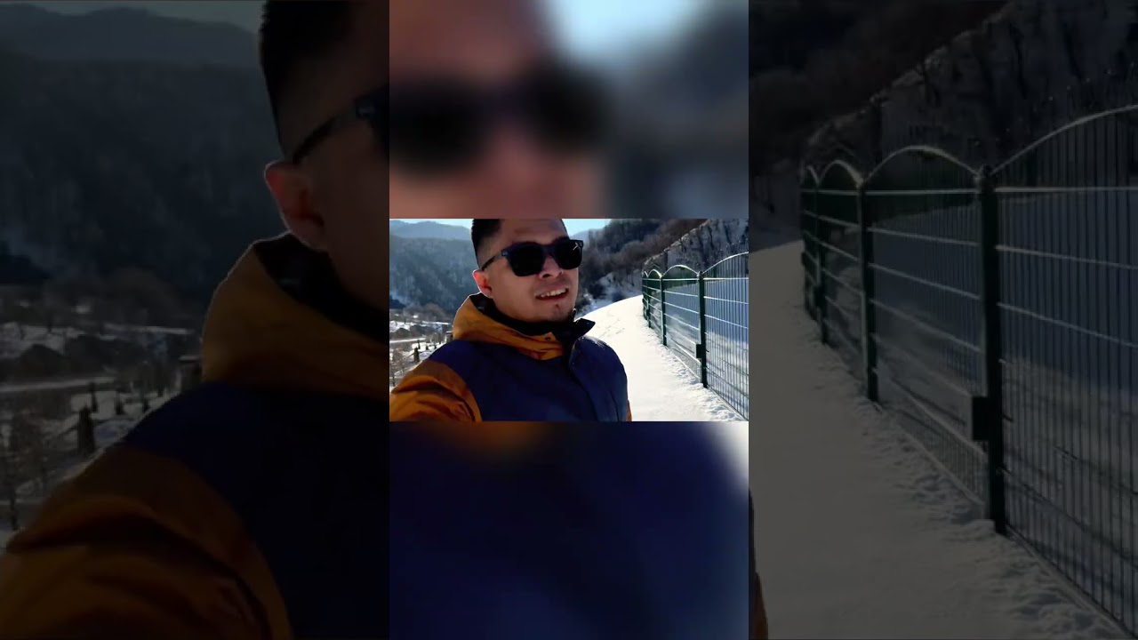 Qafqaz Riverside. Tabing ilog na may nyebe. ❄️🥶 🗻🇦🇿
