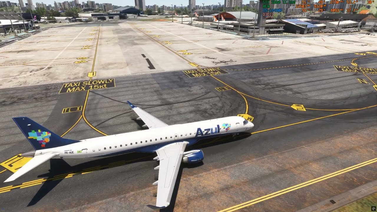 Pouso em Congonhas com o Embraer 195 da Azul Linhas Aéreas