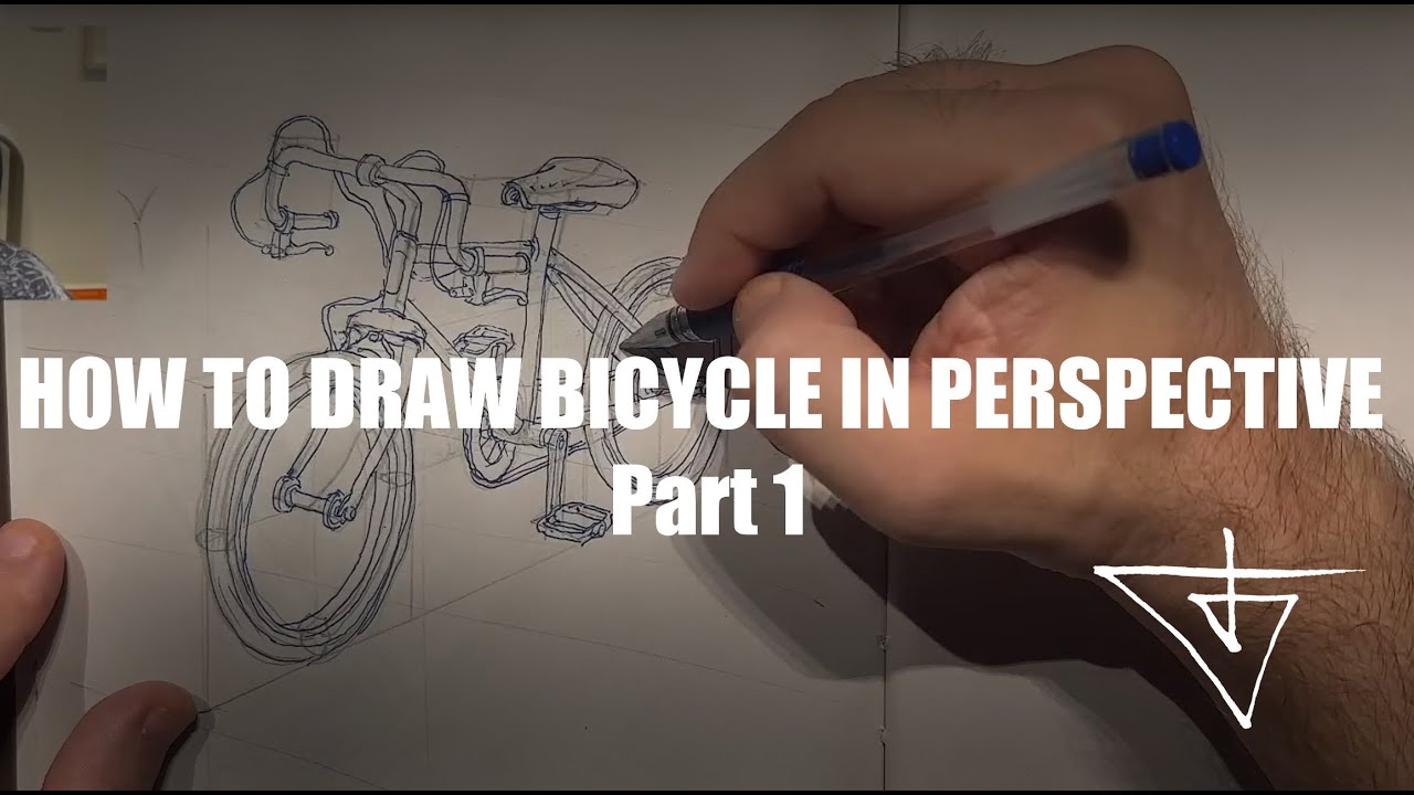How to draw bicycle in perspective. Part 1
