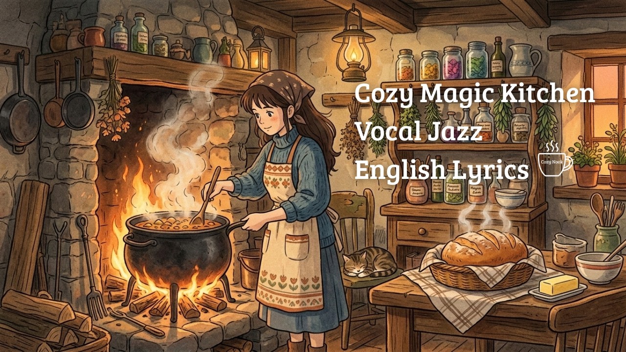 森林魔女的魔法廚房 🥖 療癒吉卜力風溫柔女聲爵士樂【附英文歌詞】| Cozy Magic Kitchen Vocal Jazz