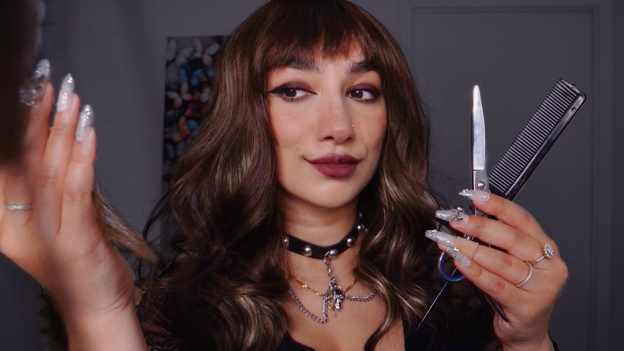 ASMR • Goth Girl Gives You a Rocker Style Haircut ✂️ (real haircut sounds)