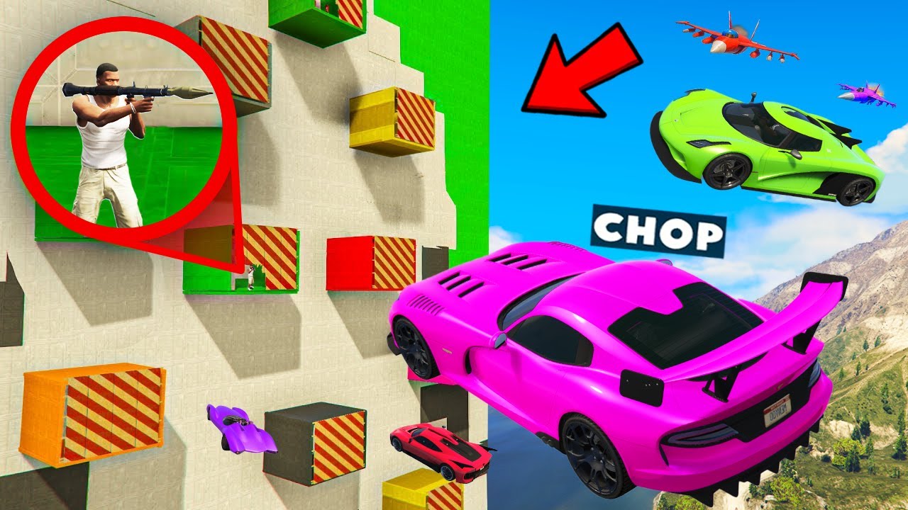 GTA 5 CHOP IS SHOOTING MYSTERY BOX VS ROCKET CARS WITH RPGs
