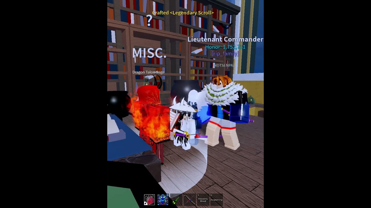 Crafting the Legendary scroll. Mythical scroll soon. -Bloxfruit