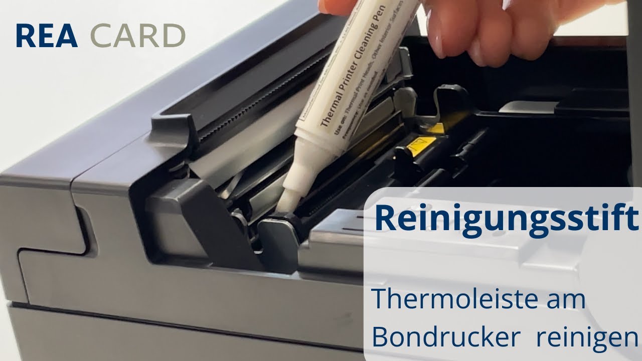 Thermoleiste am Bondrucker schnell & einfach reinigen – mit dem REA Card Reinigungsstift