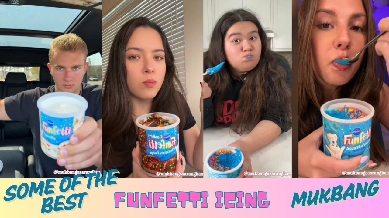 Some Of The Best Funfetti Icing Mukbang Compilation || ASMR || TikTok