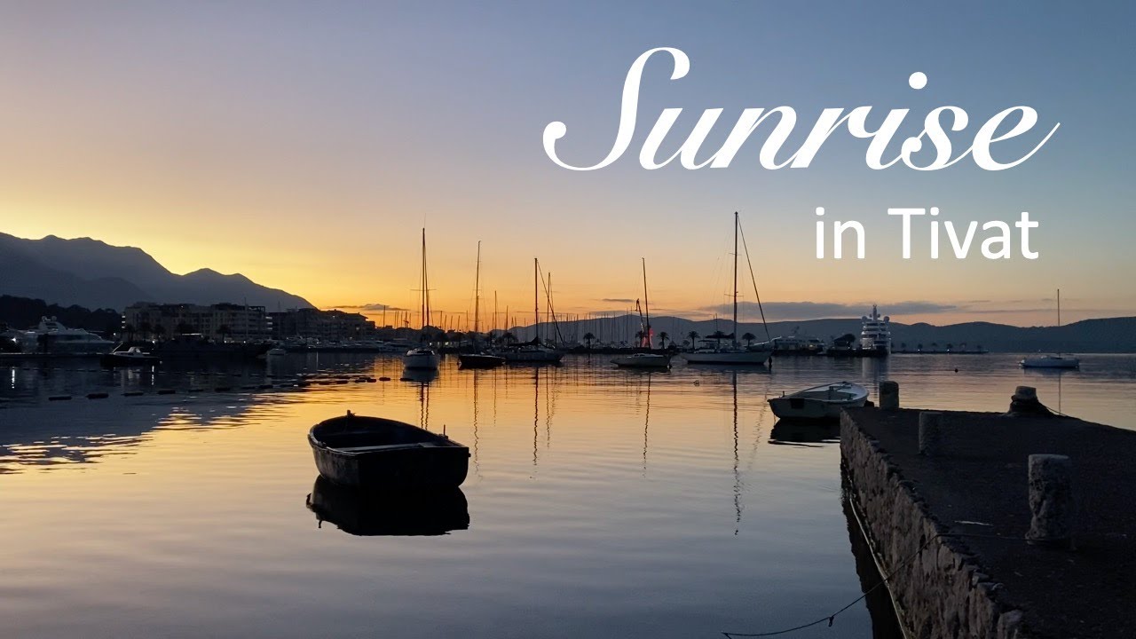 Sunrise in Tivat Bay | Nature Sounds | Relax | ASMR no talking [1 hour]