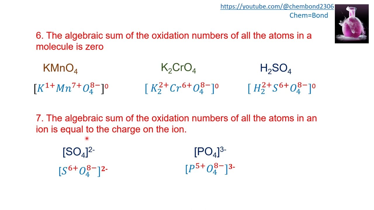 Oxidation states or oxidation numbers and rules for assigning oxidation states
