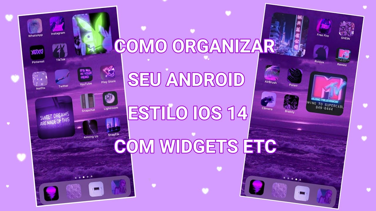 Como organizar seu android estilo IOS 14 - com widgets e icones diferentes.✨