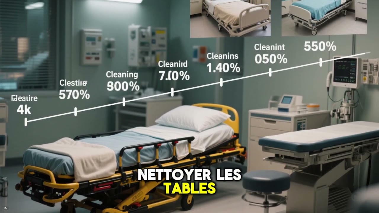 Formation QHSE (Hygiène): Procédure pour le nettoyage des lits  civières  tables d'examen