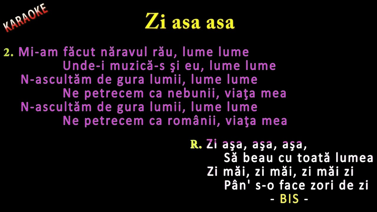Zi asa asa asa   #karaoke     ( Mi maj )