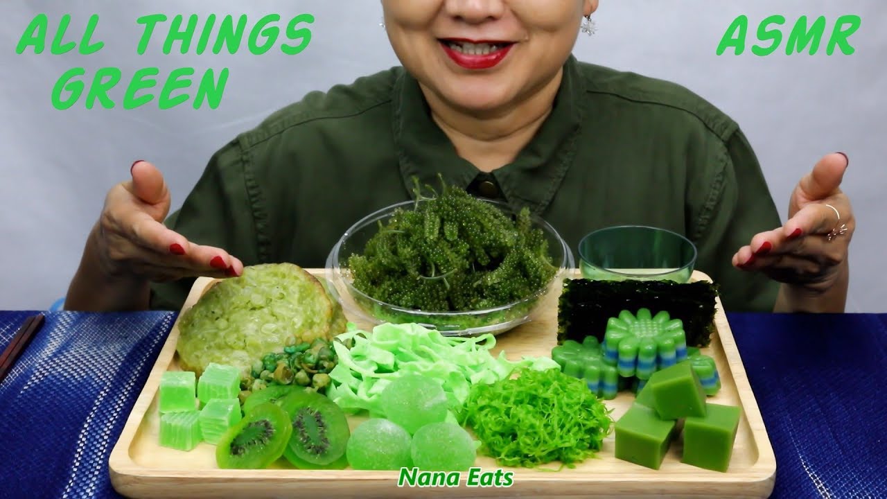 ASMR All Délices Green | Eating Sounds | Light Whispers | Nana Eats