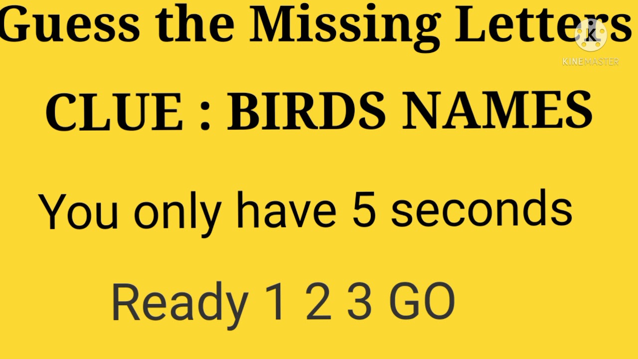 Guess the Birds Names or Spellings/ timepass games/ Guess the missing letters/Guess with LOKI