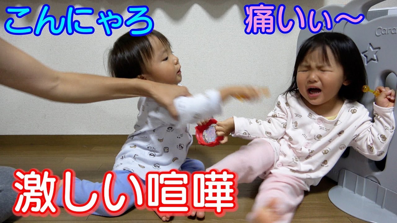 激しい喧嘩から仲直りまでの流れ！男女双子生後2歳1ヶ月！初めての粘土遊びMix twins From an intense quarrel to reconciliation