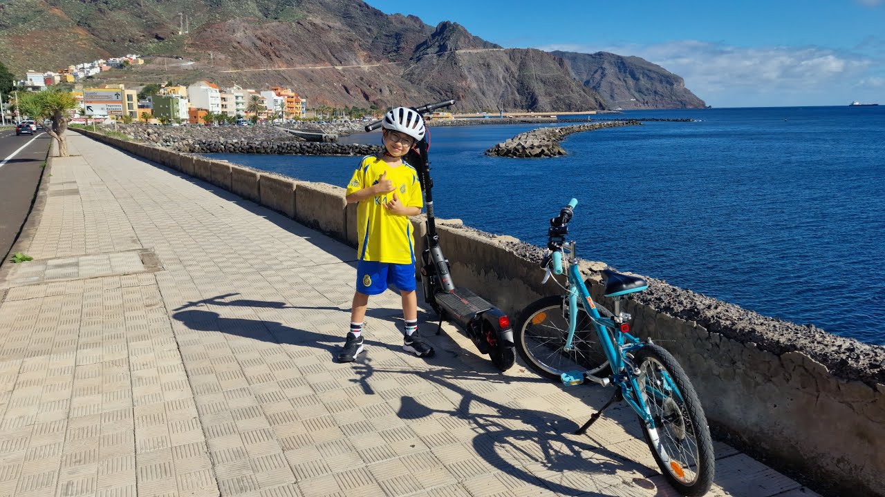 Olivito en bici desde el Parque Marítimo a playa las Teresitas 