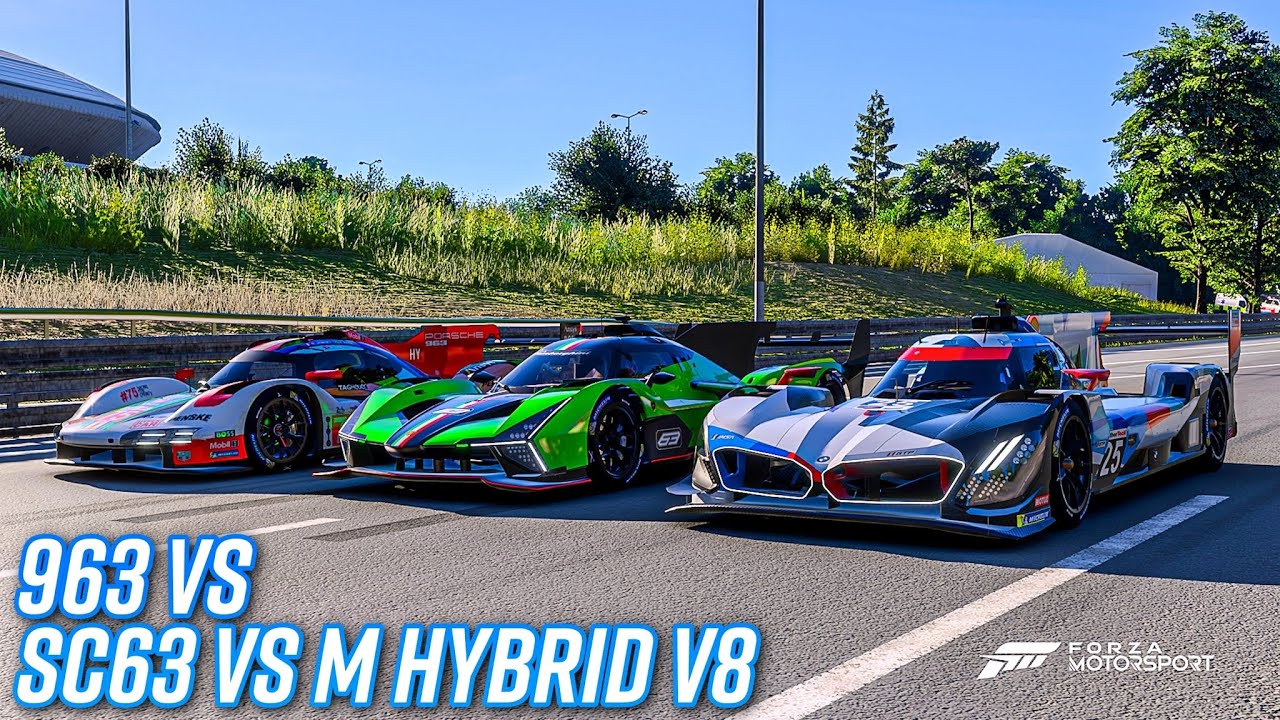 Lamborghini SC63 vs Porsche 963 vs BMW M Hybrid V8 | Forza Motorsport