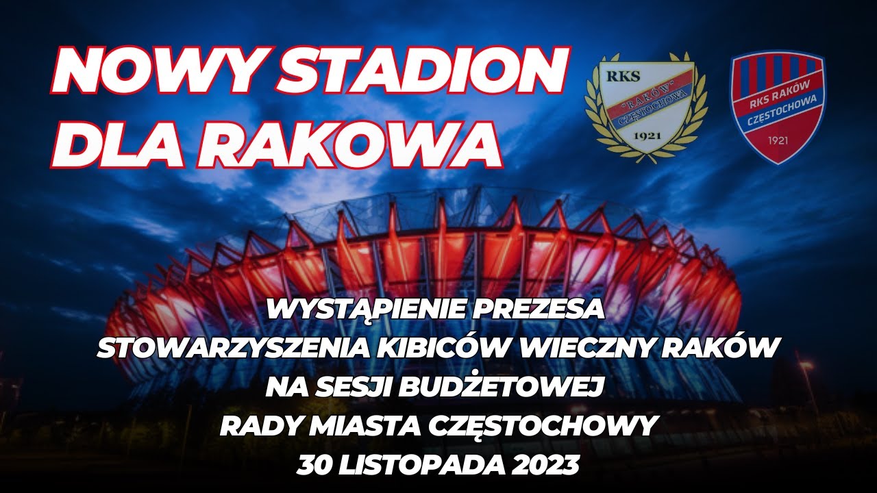 Nowy Stadion dla Rakowa! - wystąpienie prezesa SKWR na sesji Rady Miasta Częstochowy