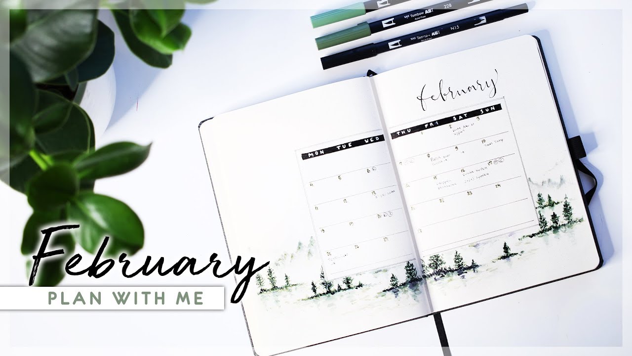 FEBRUARY 2019 Plan With Me // Bullet Journal Monthly Setup